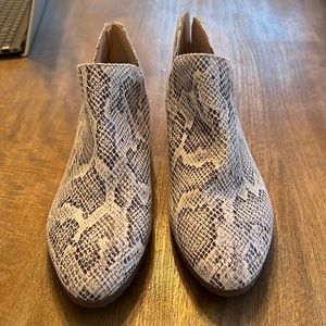 Kenneth Cole snakeskin booties